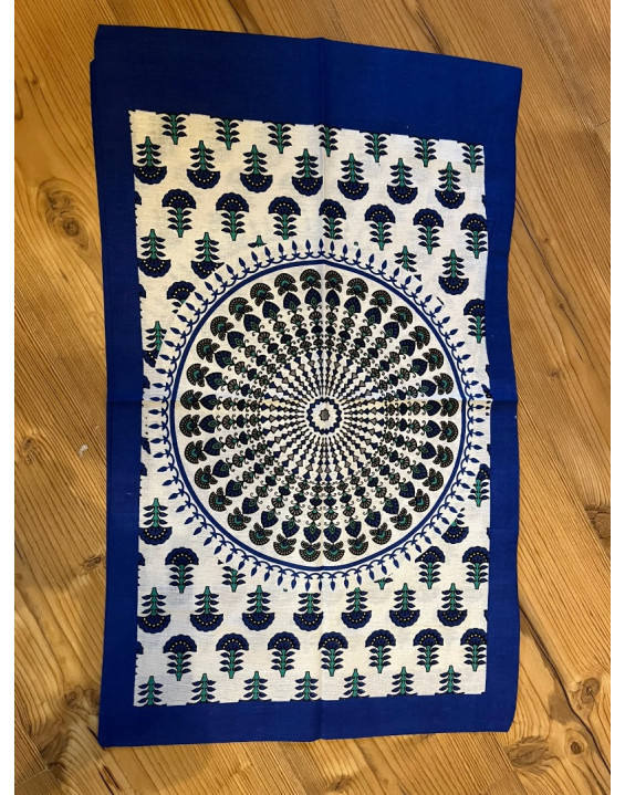 Poťah na vankúšik MANDALA modro biela – rozmery 89×41,5 cm