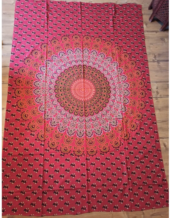 Plachta MANDALA červená – stredná 130×200 cm POSLEDNÝ KUS